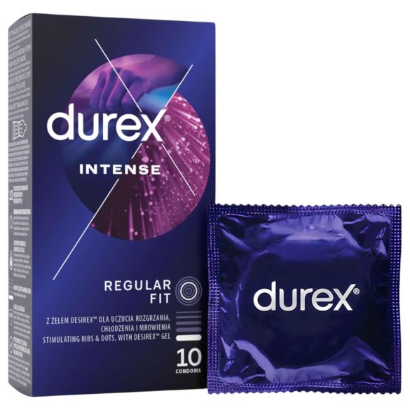 Durex Intense - rebrasti i tačkasti kondomi (10 komada)