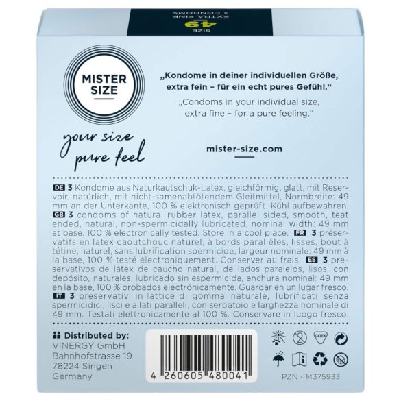 Mister Size tanki kondomi - 49mm (3 komada)