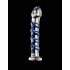 Icicles br. 5 - spiralno stakleno dildo (prozirno-plavo)