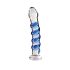 Icicles br. 5 - spiralno stakleno dildo (prozirno-plavo)