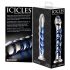 Icicles br. 5 - spiralno stakleno dildo (prozirno-plavo)