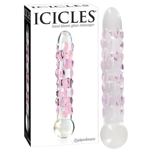 Icicles No. 7 - stakleni dildo sa perlama