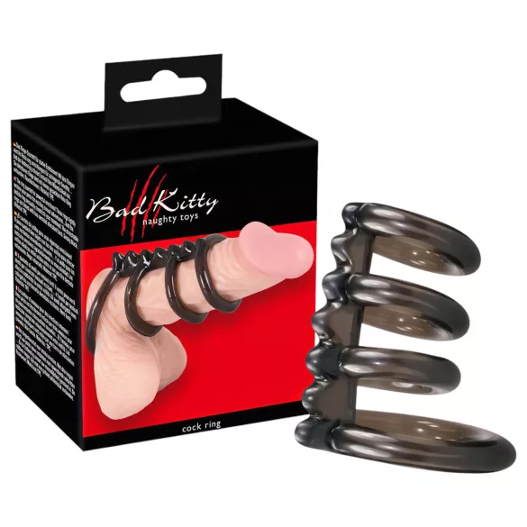 Bad Kitty - bodljikavi četvorostruki prsten za penis