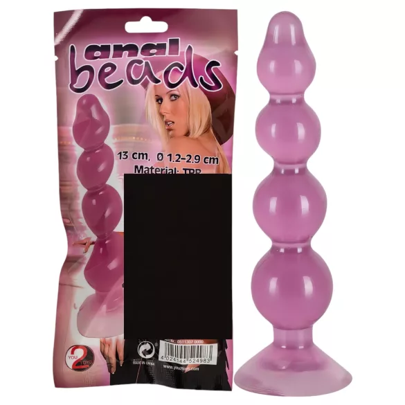 You2Toys - analne kuglice - ljubičasti analni dildo sa vakumskom bazom
