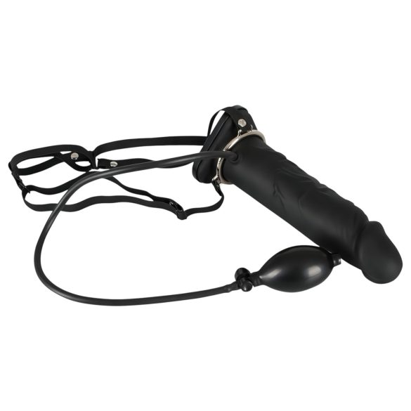 You2Toys - Napumpajuće Strapon - šuplji, silikonski dildo (crni)