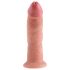 King Cock 9 - realistični dildo sa vakumskim držačem (23cm) - prirodna boja