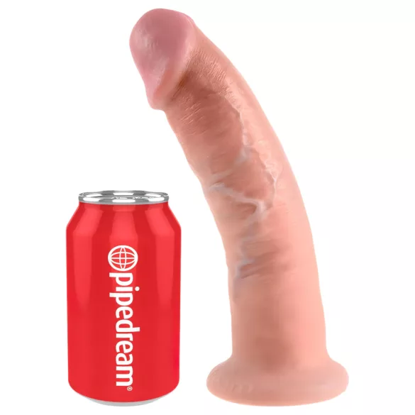 King Cock 9 - realistični dildo sa vakumskim držačem (23cm) - prirodna boja