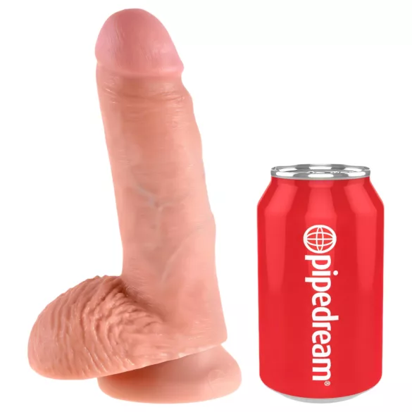 King Cock 7 dildo sa testisima (18 cm) - prirodna boja