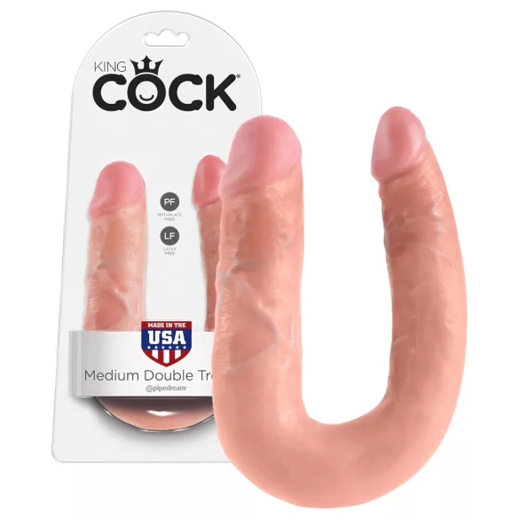 King Cock dupla dildo (srednji) - prirodna boja