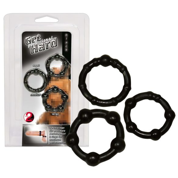You2Toys - Budi čvrst! Set prstenova za penis - crni (3 komada)