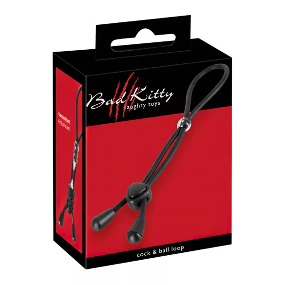 Bad Kitty - silikonski penis prsten (crni)