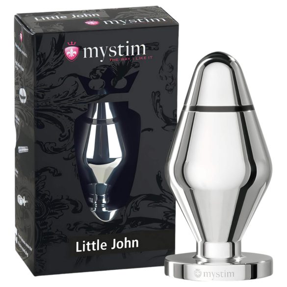 mystim Mali John - mali elektro analni čep (srebrni)