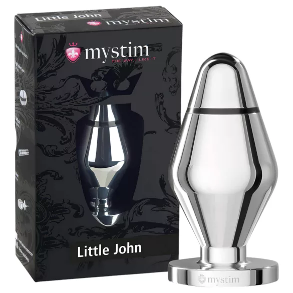 mystim Mali John - mali elektro analni čep (srebrni)