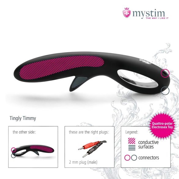 mystim Tingly Timmy - Silikonski elektro dildo