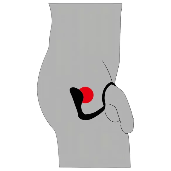 Crni baršun - analni plug s prstenom za penis (crni)