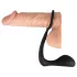Crni baršun - analni plug s prstenom za penis (crni)