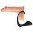 Crni baršun - analni plug s prstenom za penis (crni)