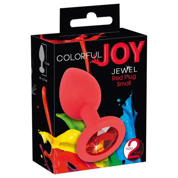 Veseli JOY - silikonski analni plug - mali (crveni)