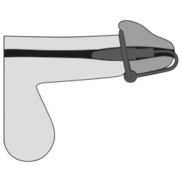 Silikonski prsten za penis sa čepom za mokraćnu cev (ljubičasto-srebrni)