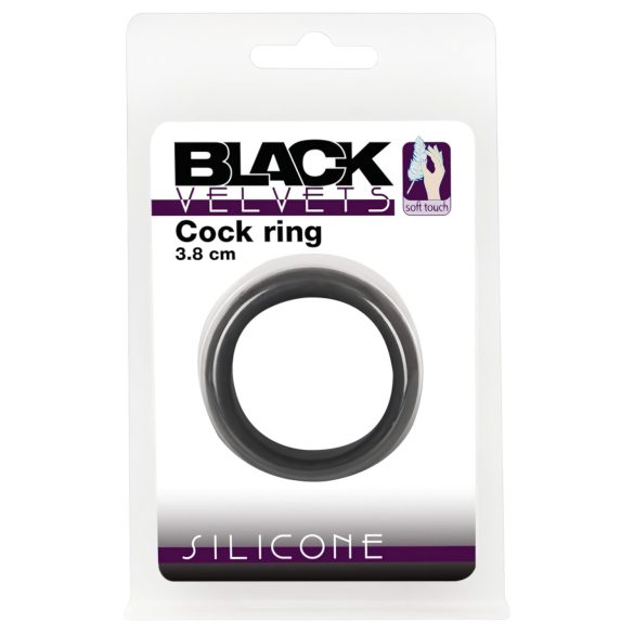 Black Velvet - crni prsten za penis (3,8 cm)