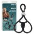 You2Toys - Trostruki, podesivi prsten za penis i testise (crni)