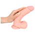 Medicinski - ravni medicinski silikonski dildo (20 cm) - prirodni