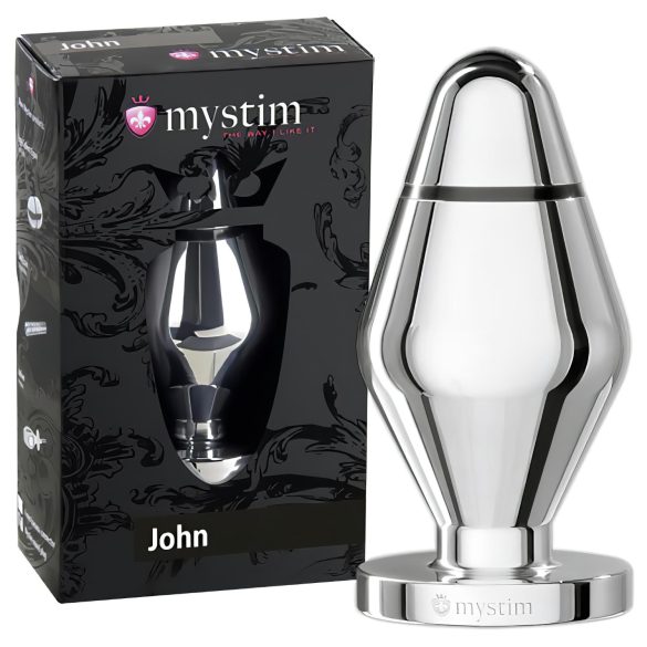 Mystim Little John - elektro analni čep - srebrni (veliki)