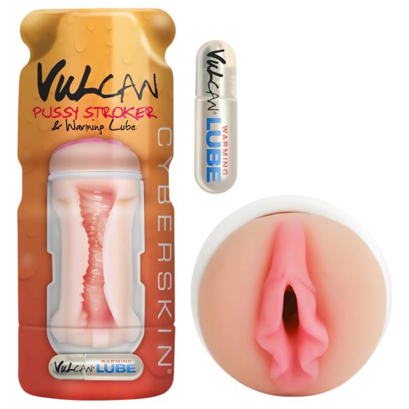 Vulcan Stroker - realistična vagina + grejući lubrikant (prirodni)