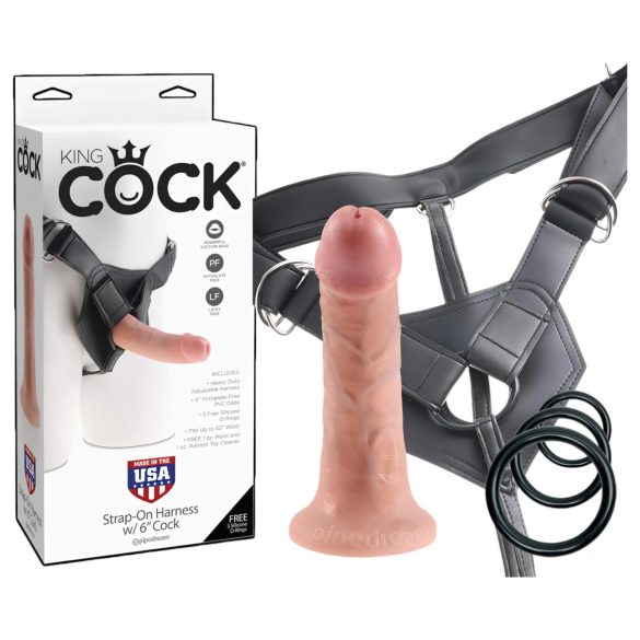 King Cock Strap-on 6 - каиш за дилдо - природна боја