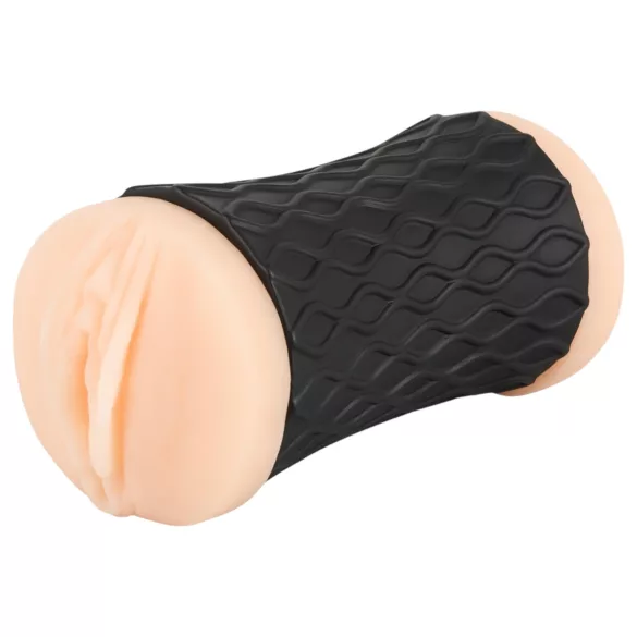 Nature Skin - masturbator za vaginu i anus (prirodno-crna)