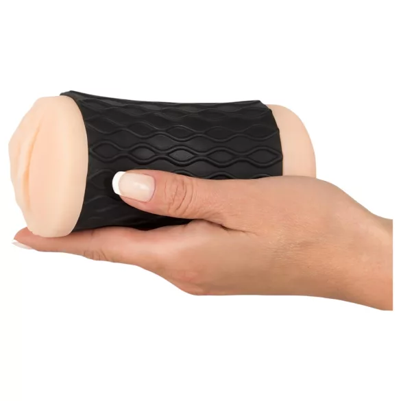 Nature Skin - masturbator za vaginu i anus (prirodno-crna)