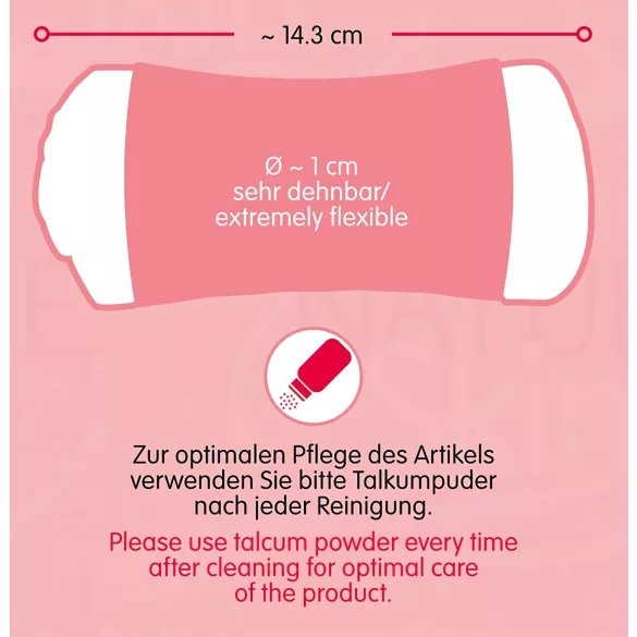 Nature Skin - masturbator za vaginu i anus (prirodno-crna)