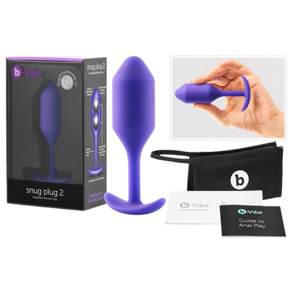b-vibe Snug Plug 2 - dupli kuglični analni plug (114g) - ljubičasti