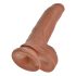King Cock 9 са јајима дилдо (23 cm) - браон