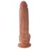 King Cock 9 са јајима дилдо (23 cm) - браон