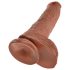 King Cock 25cm Dildo sa Testisima - Tamni