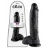 Kralj Cock 10 sa testisima dildo (25 cm) - crni