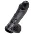 Kralj Cock 10 sa testisima dildo (25 cm) - crni