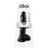 Kralj Cock 10 sa testisima dildo (25 cm) - crni