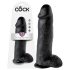 King Cock 30 cm Dildo sa Testisima - Crna