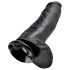 King Cock 30 cm Dildo sa Testisima - Crna