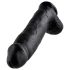 King Cock 30 cm Dildo sa Testisima - Crna