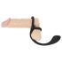 Crni Velvet - analni dildo s tankim prstenom za penis i testise (crni)