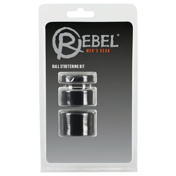 Rebel Ball - Prsten za penis i set za istezanje - (crna)