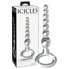 Icicles No. 67 - stakleni dildo sa kuglicama (providan)