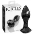 Icicles No. 78 - stakleni analni čep u obliku kupole (crni)