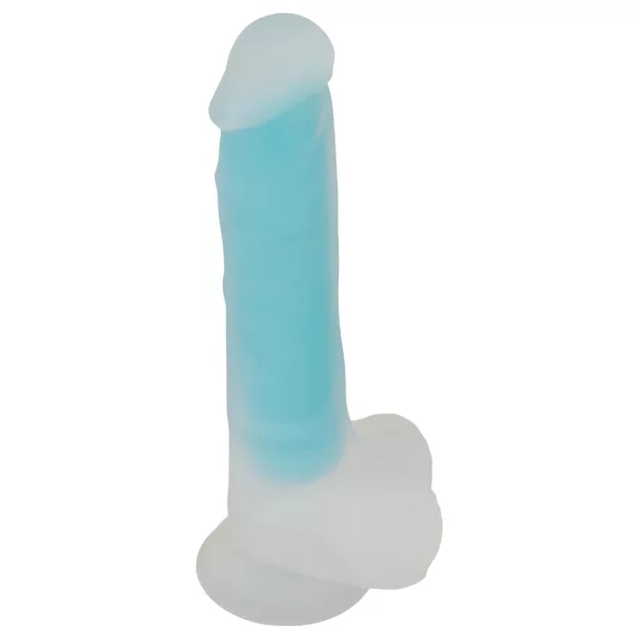 You2Toys Glow in the Dark - vakuum priljubljeni, svetleći dildo (plavi)