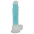 You2Toys Glow in the Dark - vakuum priljubljeni, svetleći dildo (plavi)
