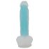 You2Toys Glow in the Dark - vakuum priljubljeni, svetleći dildo (plavi)