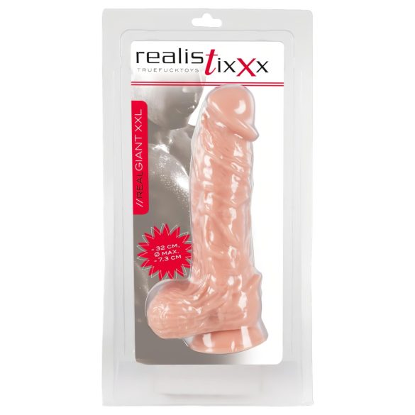 realistixxx Giant XXL - realistični dildo (32cm) - prirodna boja